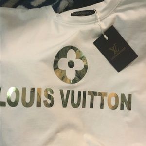 Lv tshirt mirrored letters shiny